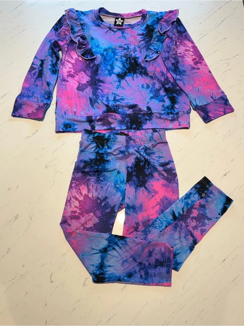 Kids Tie-Dye Matching Set - Purple Pink Blue